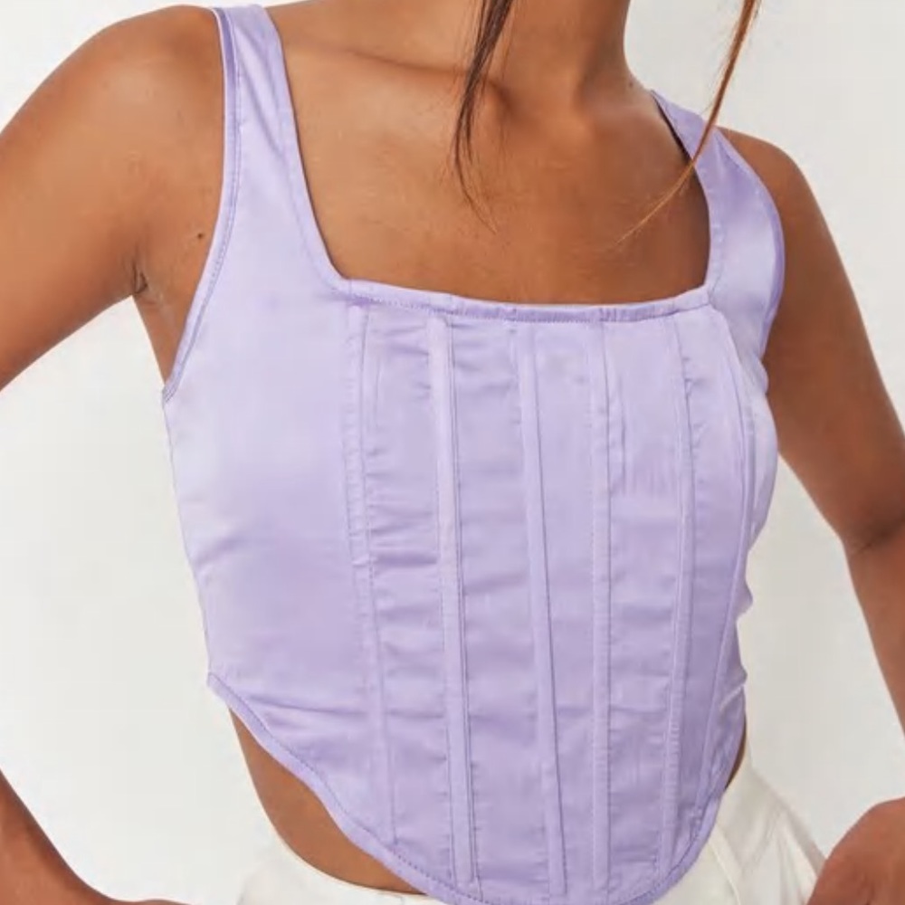 NWOT - Lilac Satin Corset Top